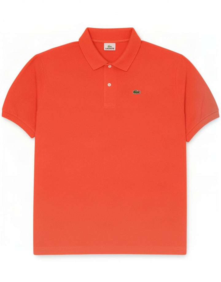 Lacoste Mens Polo Shirt Size 8 3XL Orange Cotton