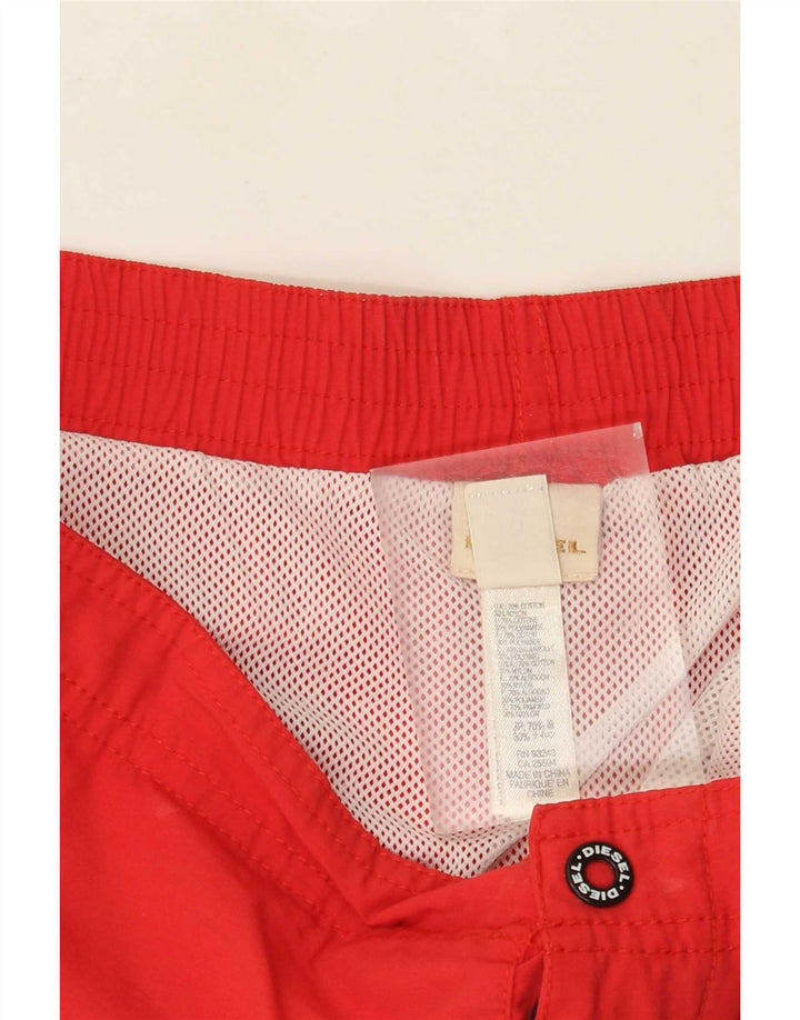 Diesel Womens Graphic Swimming Shorts Medium Red Cotton