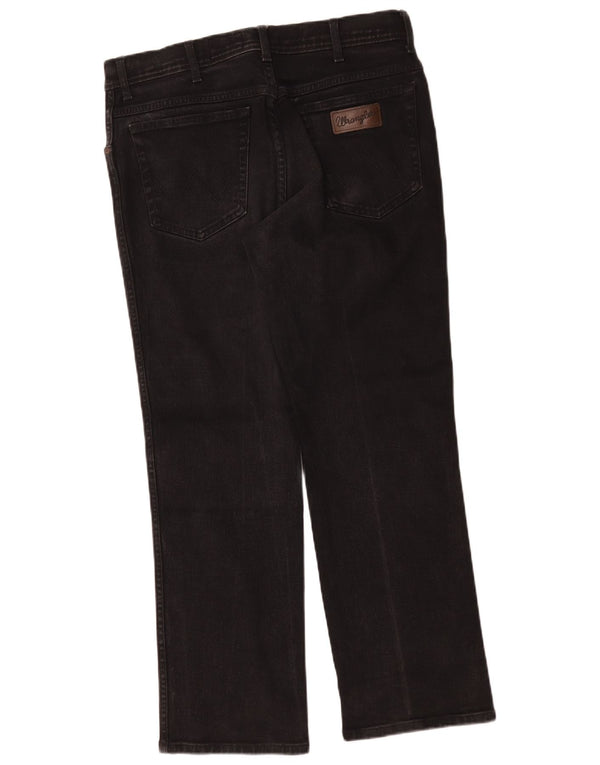 Wrangler Mens Texas Straight Jeans W35 L30 Black Cotton
