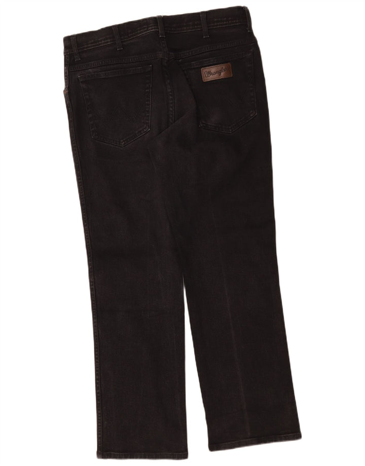 Wrangler Mens Texas Straight Jeans W35 L30 Black Cotton