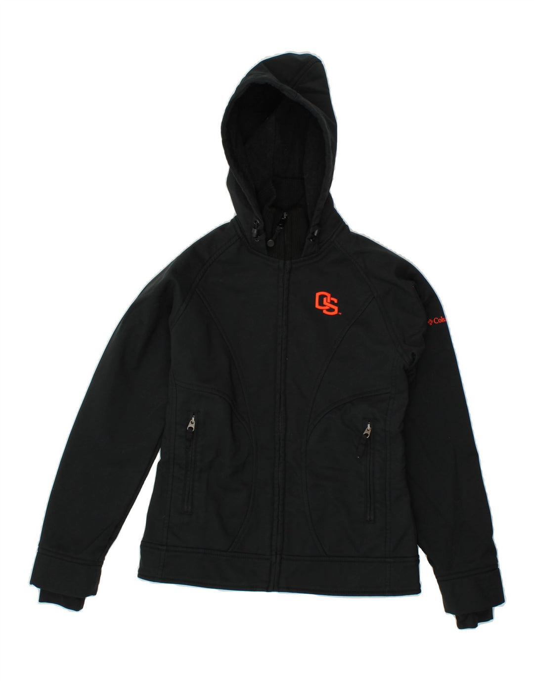 COLUMBIA Womens Hooded Windbreaker Jacket UK 6 XS Black Polyester Vintage Columbia and Second-Hand Columbia from Messina Hembry 
