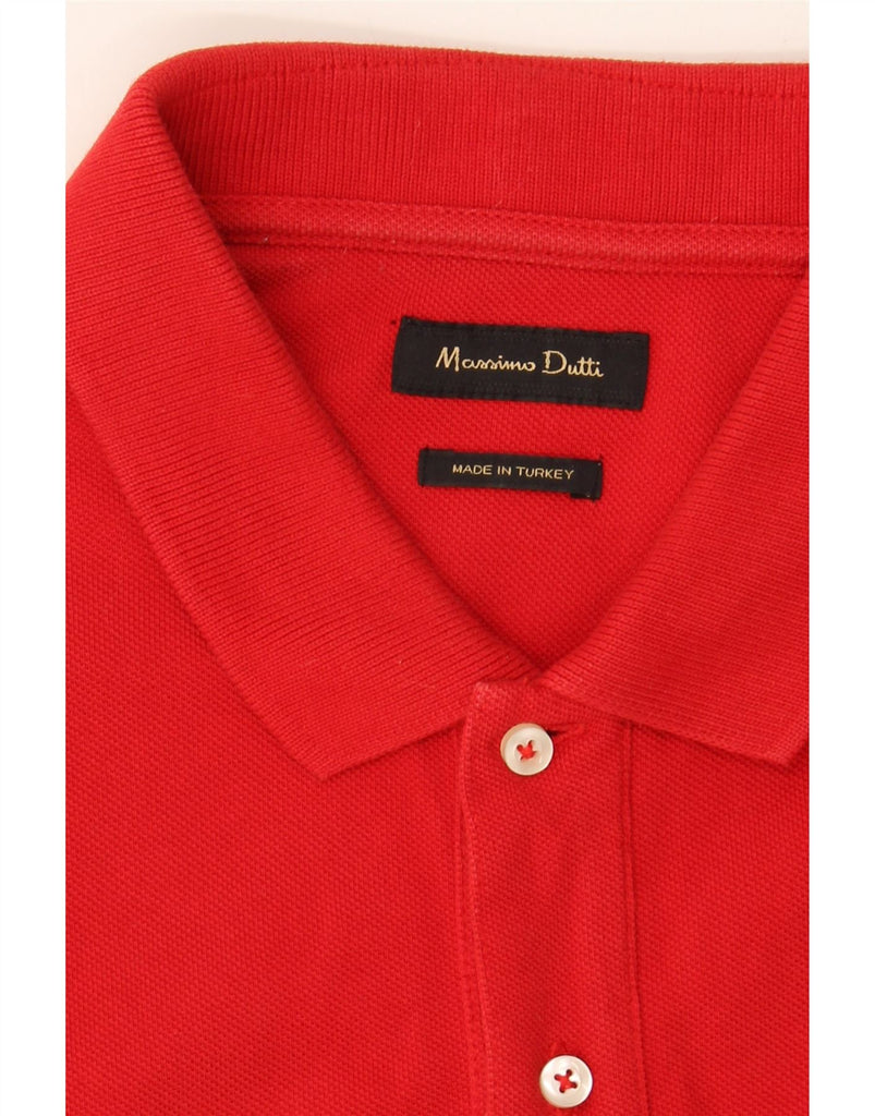 MASSIMO DUTTI Mens Polo Shirt XL Red Cotton Vintage Massimo Dutti and Second-Hand Massimo Dutti from Messina Hembry 