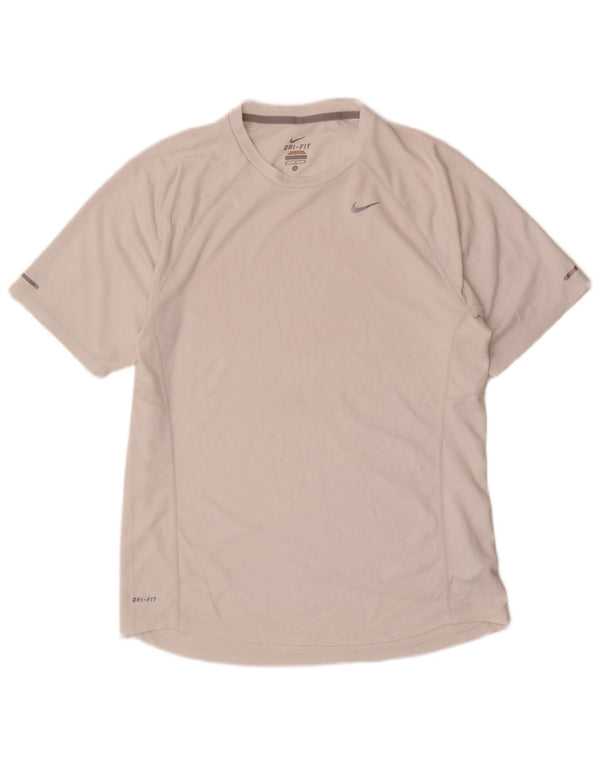 Nike Mens Dri Fit T-Shirt Top Medium White Polyester