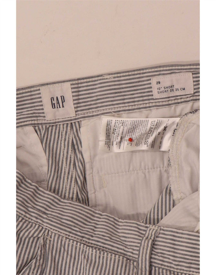 Gap Mens Chino Shorts W29 Small White Striped Cotton