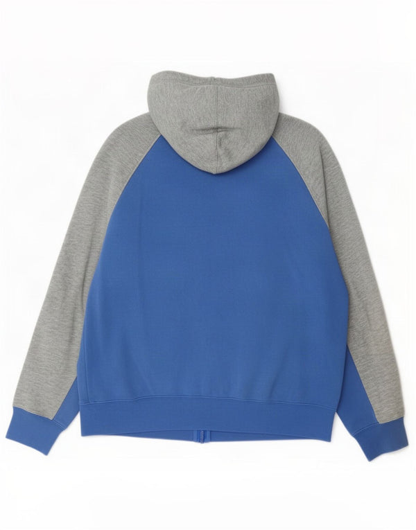 Nike Boys Zip Hoodie Sweater 13-14 Years XL Blue Colourblock