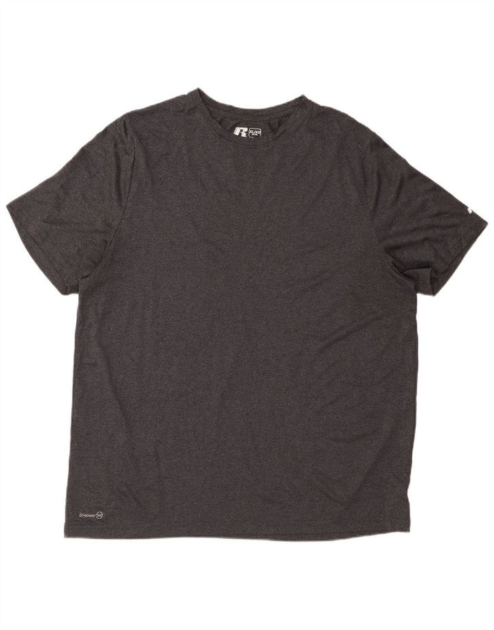 RUSSELL ATHLETIC Mens Dri-Power T-Shirt Top UK 46/48 XL Grey Polyester