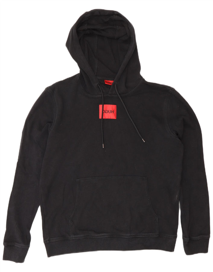 Hugo Boss Mens Hoodie Jumper Large Black Cotton