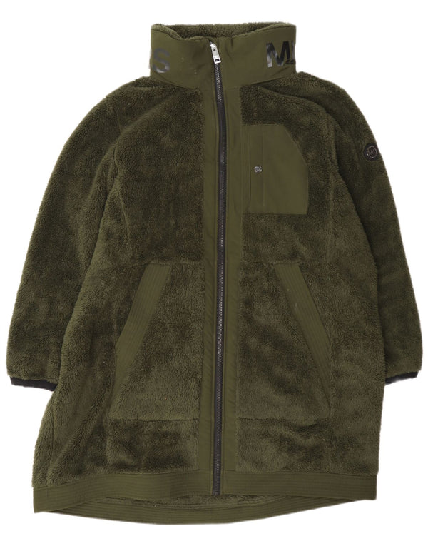 Michael Kors Womens Fleece Overcoat UK 20 2XL Green Polyester