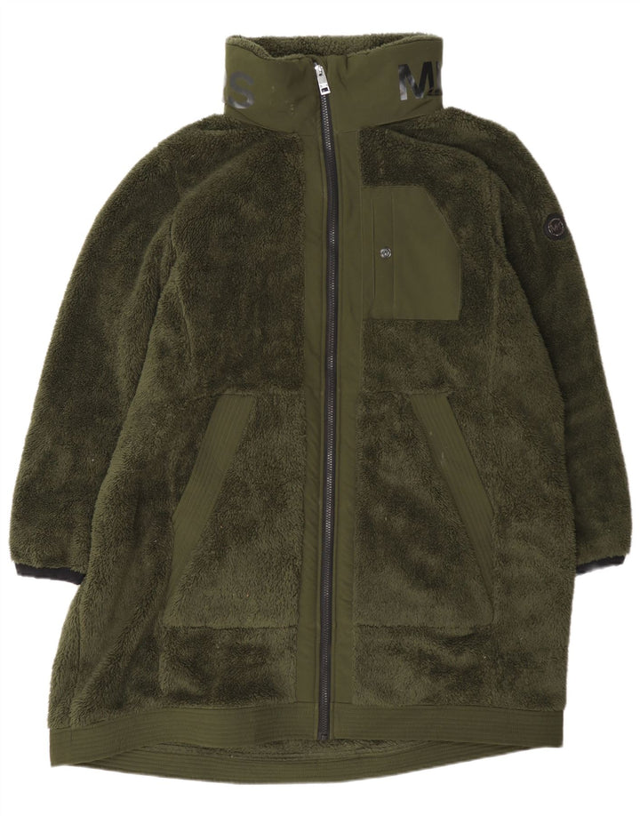 Michael Kors Womens Fleece Overcoat UK 20 2XL Green Polyester