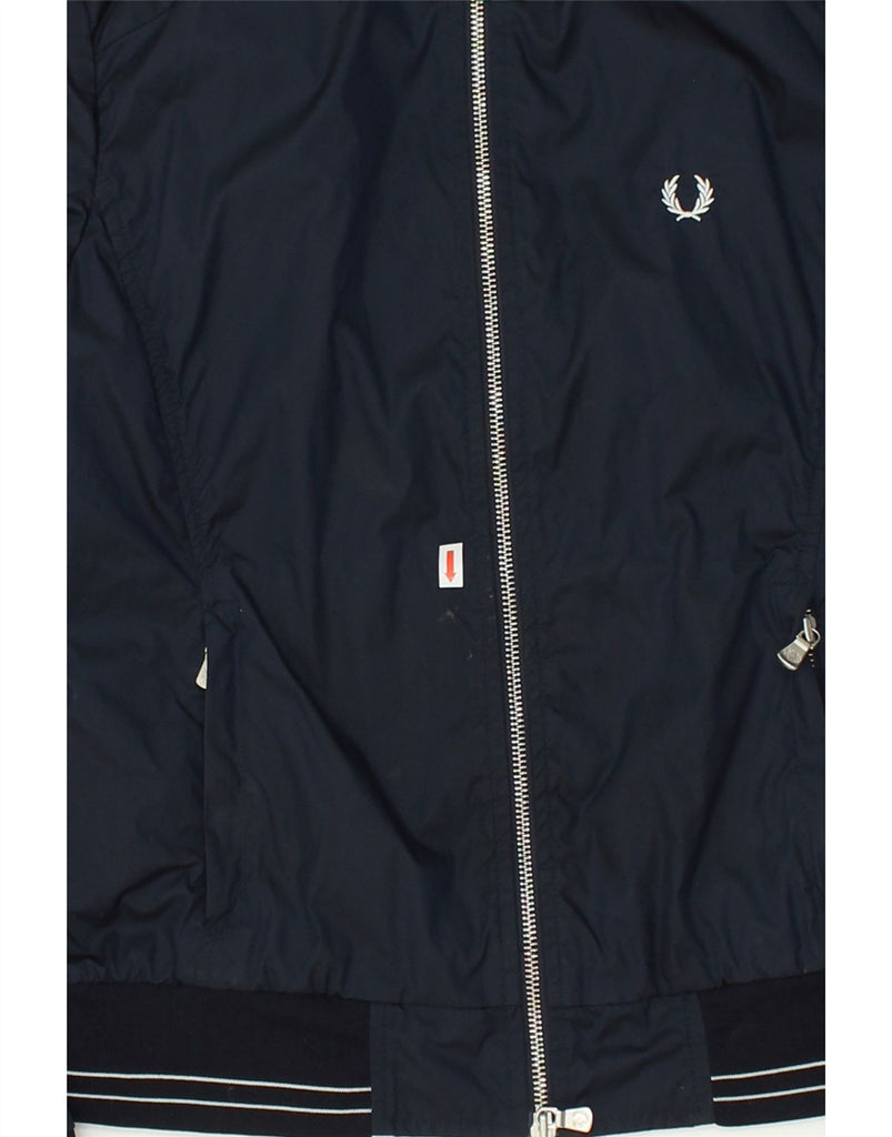 FRED PERRY Womens Bomber Jacket UK 10 Small Navy Blue Polyamide | Vintage Fred Perry | Thrift | Second-Hand Fred Perry | Used Clothing | Messina Hembry 