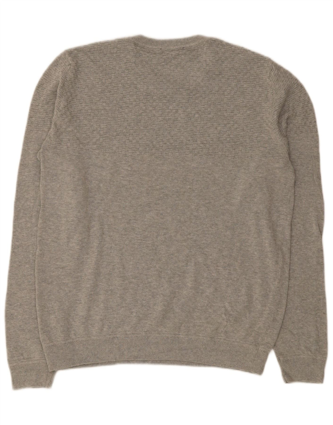 Jack & Jones Mens Crew Neck Jumper Sweater Large Grey Cotton