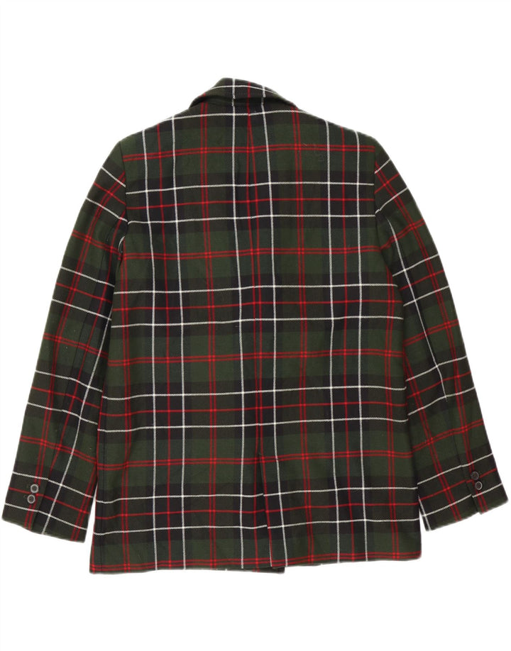 Zara Womens Oversized Double Breasted Blazer Jacket UK 10 Small Green Check