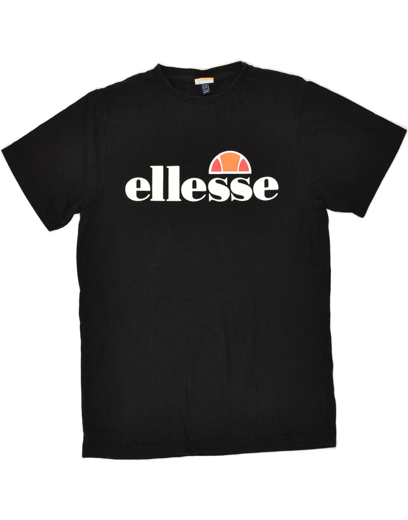 ELLESSE Womens Graphic T-Shirt Top UK 10 Small  Black Cotton | Vintage Ellesse | Thrift | Second-Hand Ellesse | Used Clothing | Messina Hembry 