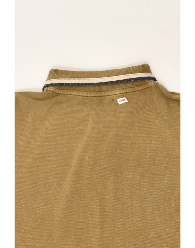 NAPAPIJRI Mens Polo Shirt Medium Khaki | Vintage Napapijri | Thrift | Second-Hand Napapijri | Used Clothing | Messina Hembry 