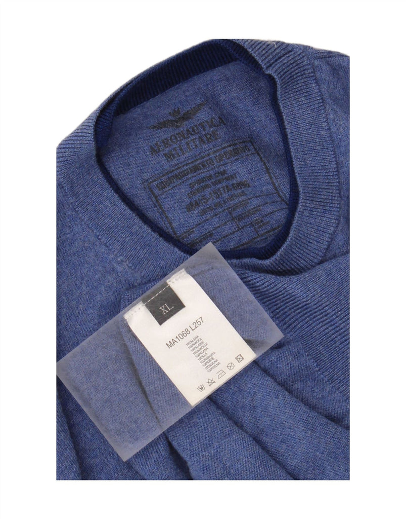 AERONAUTICA MILITARE Womens Crew Neck Jumper Sweater UK 18 XL Blue Wool Vintage Aeronautica Militare and Second-Hand Aeronautica Militare from Messina Hembry 