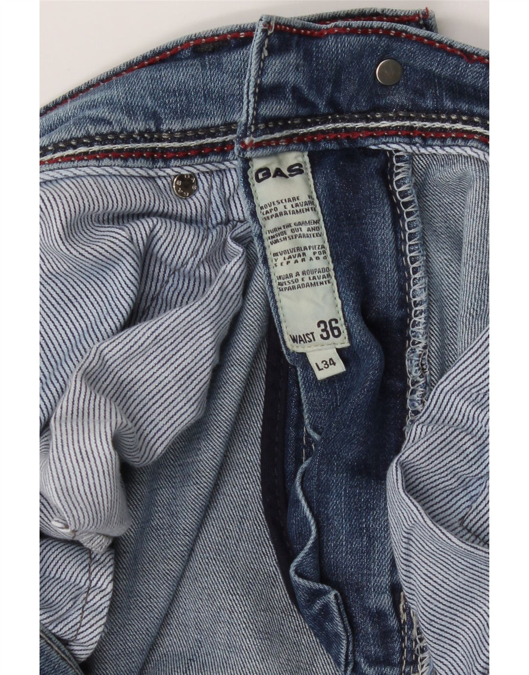 GAS Womens Slim Jeans W36 L34 Blue Cotton Vintage Gas and Second-Hand Gas from Messina Hembry 