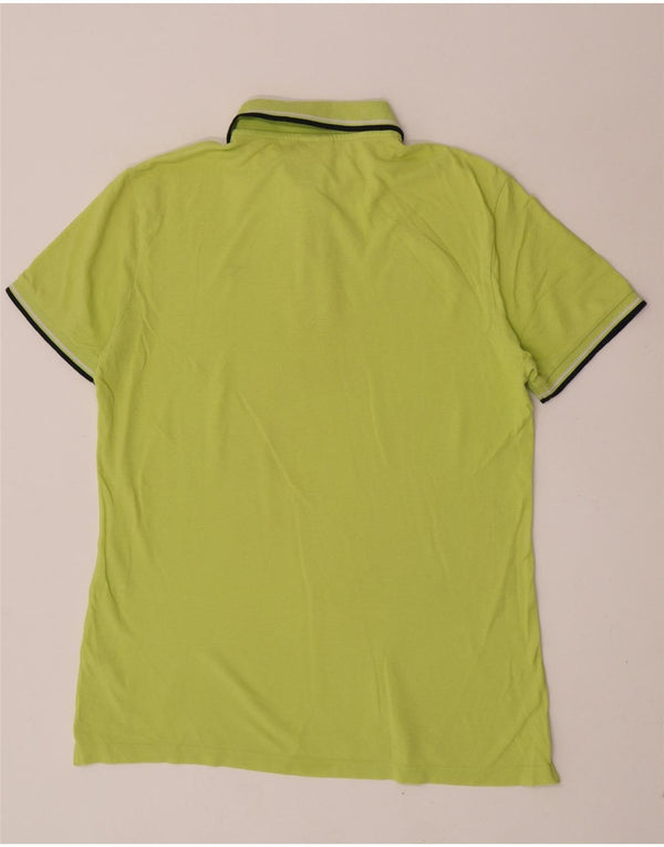 Diadora Mens Polo Shirt XL Green Striped Cotton