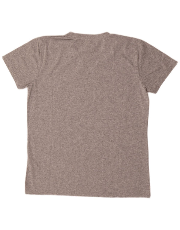 Asics Mens Graphic T-Shirt Top Large Grey Flecked Cotton