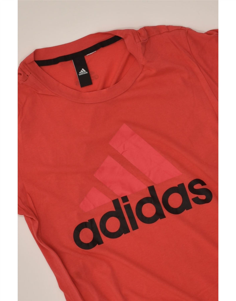 ADIDAS Womens Graphic T-Shirt Top UK 12 Medium Red | Vintage Adidas | Thrift | Second-Hand Adidas | Used Clothing | Messina Hembry 