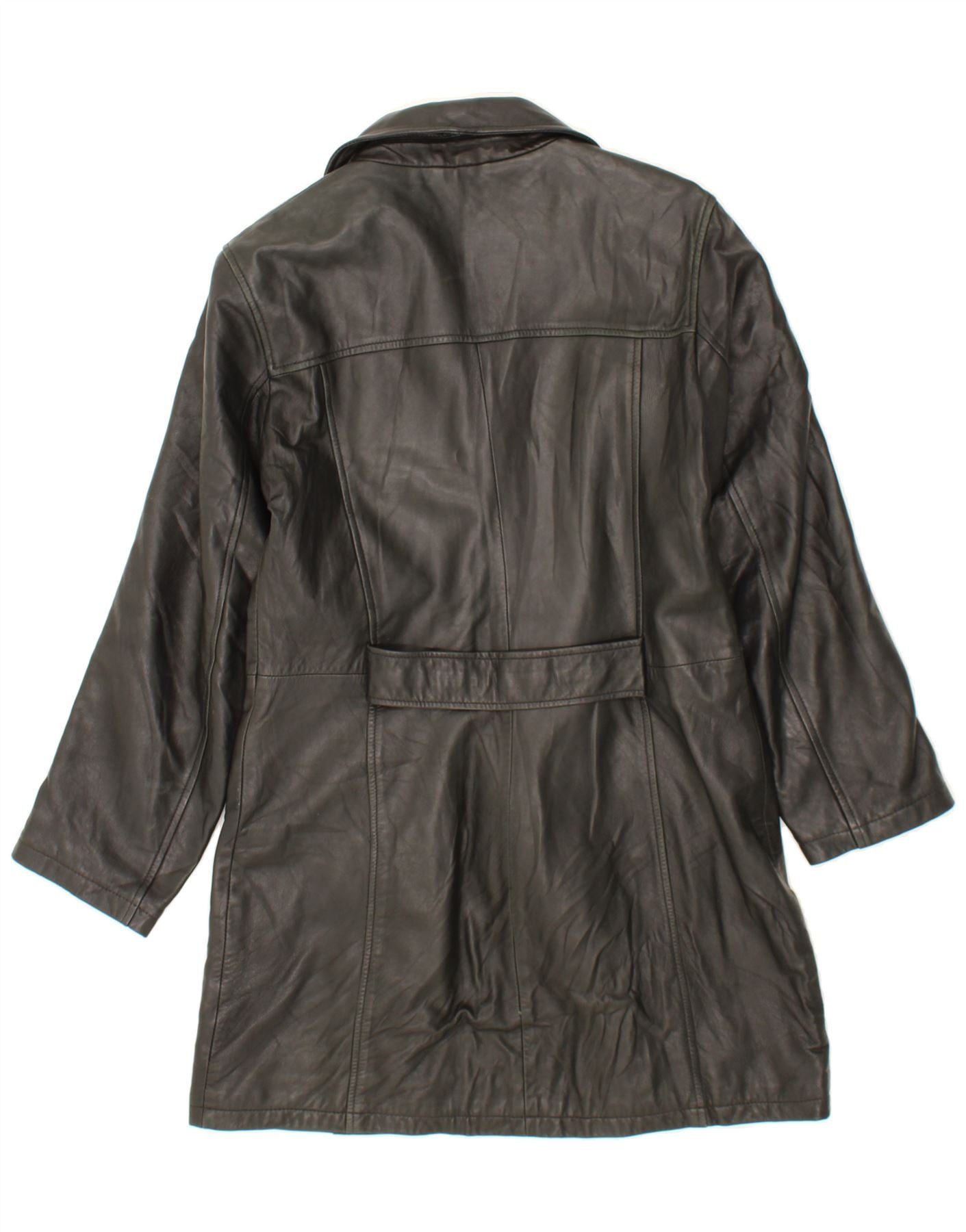 CONBIPEL Abrigo De Piel Mujer IT 44 Medium Negro Cuero Ropa