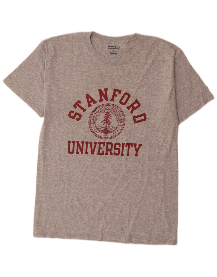 Champion Mens Stanford University Graphic T-Shirt Top Medium Grey Cotton