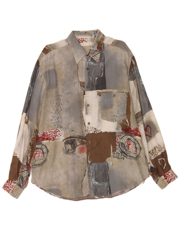 Criver Mens Abstract Pattern Shirt Large Multicoloured Viscose