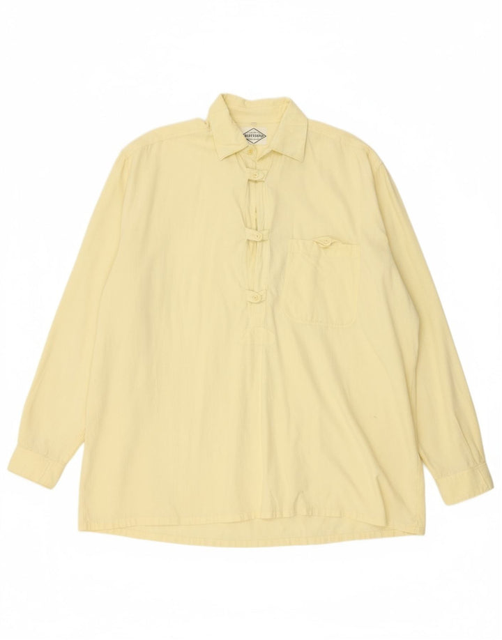 PAOLO NEGRATO Mens Milano Pullover Shirt XL Yellow Cotton