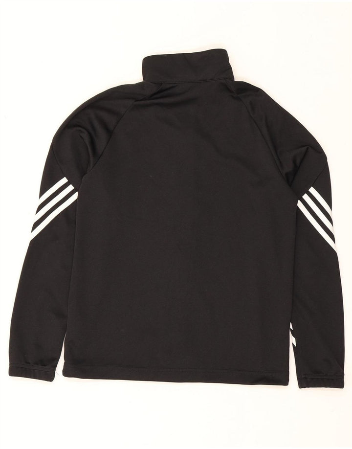 Adidas Boys Climalite Tracksuit Top Jacket 11-12 Years Black Polyester