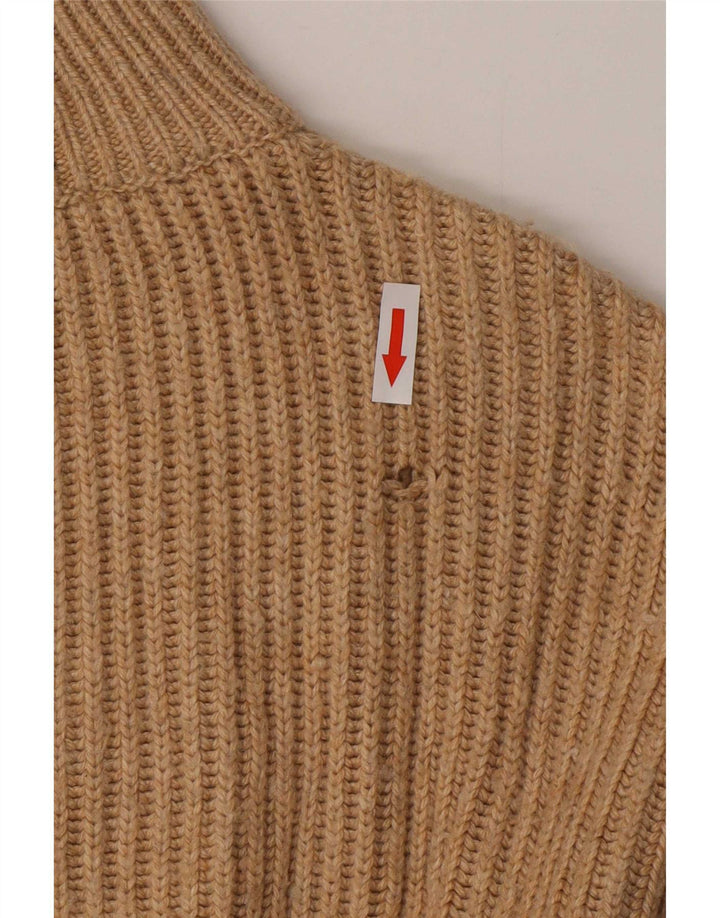 Zara Womens Oversized Crew Neck Jumper Sweater UK 10 Small Brown