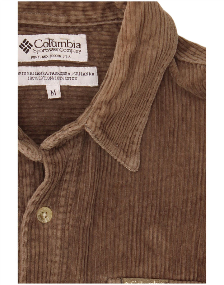 Columbia Mens Western Corduroy Shirt Medium Brown Cotton