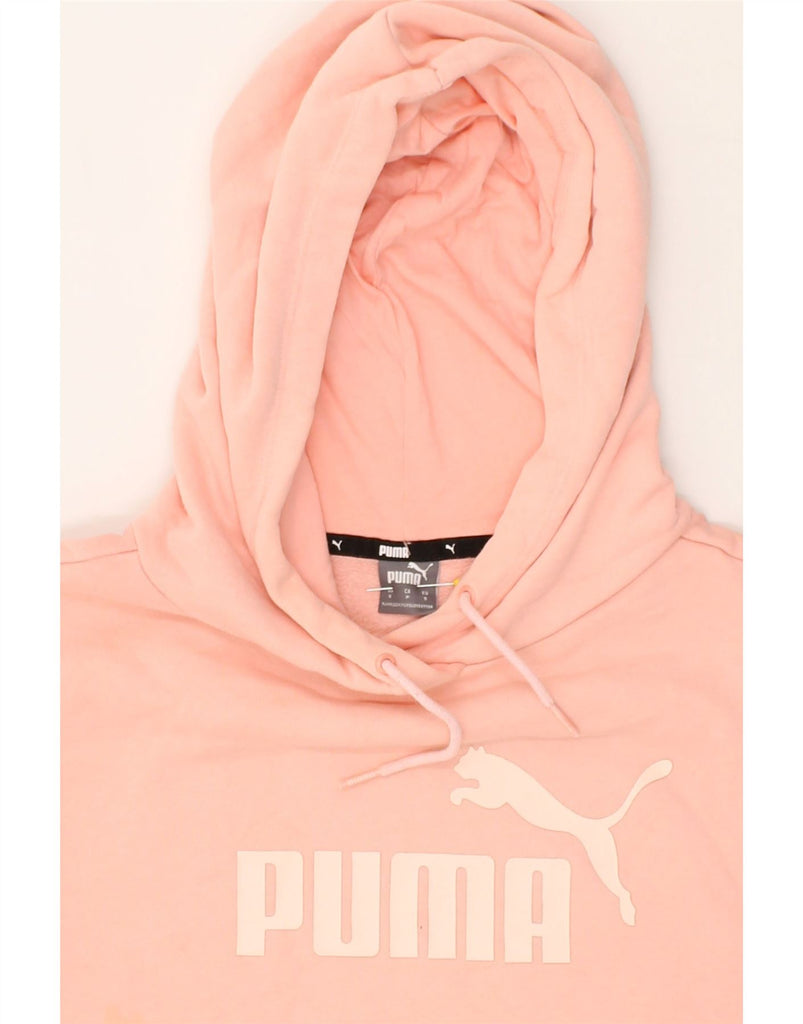 PUMA Womens Graphic Hoodie Jumper UK 10 Small Pink | Vintage Puma | Thrift | Second-Hand Puma | Used Clothing | Messina Hembry 