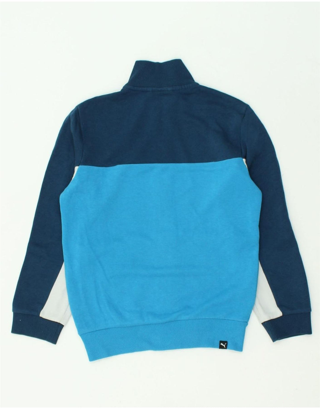 PUMA Boys Tracksuit Top Jacket 9-10 Years Medium Blue Colourblock Cotton | Vintage Puma | Thrift | Second-Hand Puma | Used Clothing | Messina Hembry 