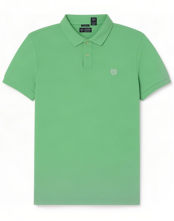 Chaps Mens Custom Fit Polo Shirt Medium Green Cotton
