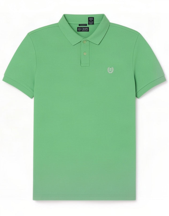 Chaps Mens Custom Fit Polo Shirt Medium Green Cotton