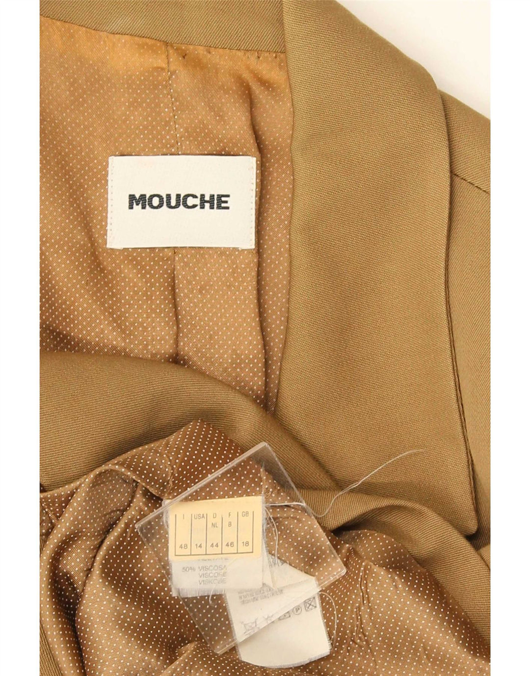 Mouche Womens Double Breasted Blazer Jacket UK 18 XL  Khaki
