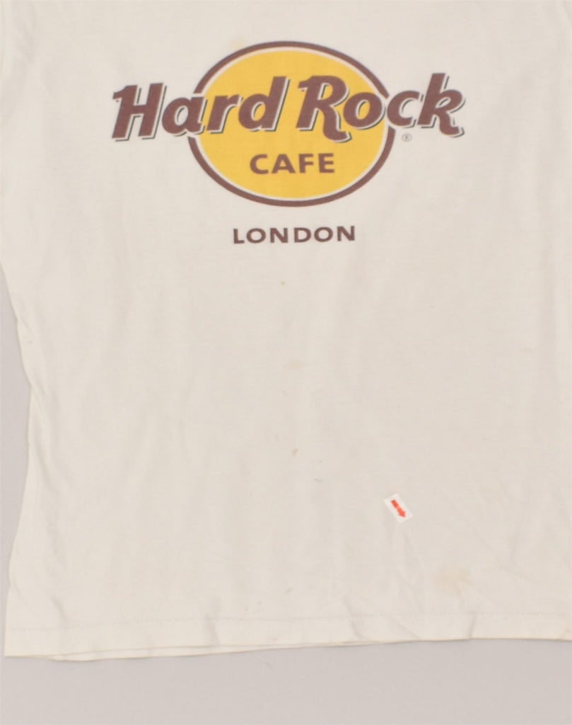 HARD ROCK CAFE Womens London Graphic T-Shirt Top UK 6 XS White Cotton | Vintage Hard Rock Cafe | Thrift | Second-Hand Hard Rock Cafe | Used Clothing | Messina Hembry 