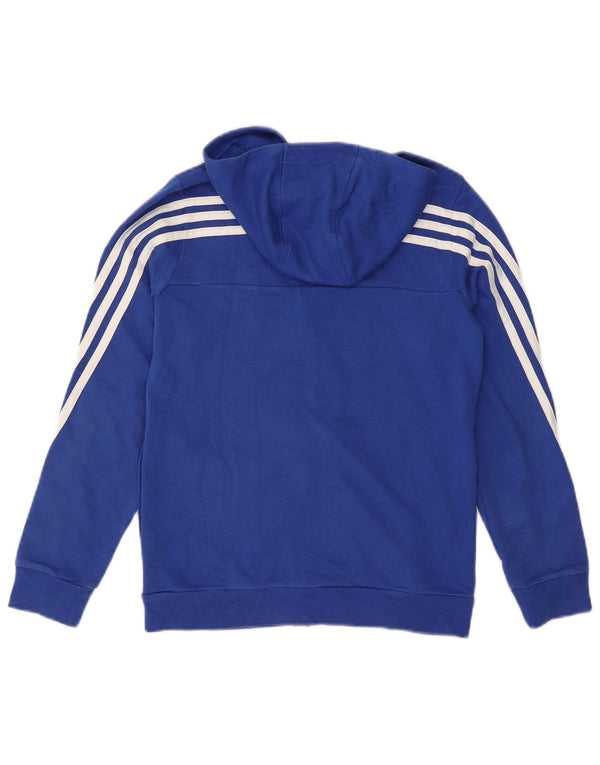 Adidas Boys Zip Hoodie Sweater 11-12 Years Blue Cotton