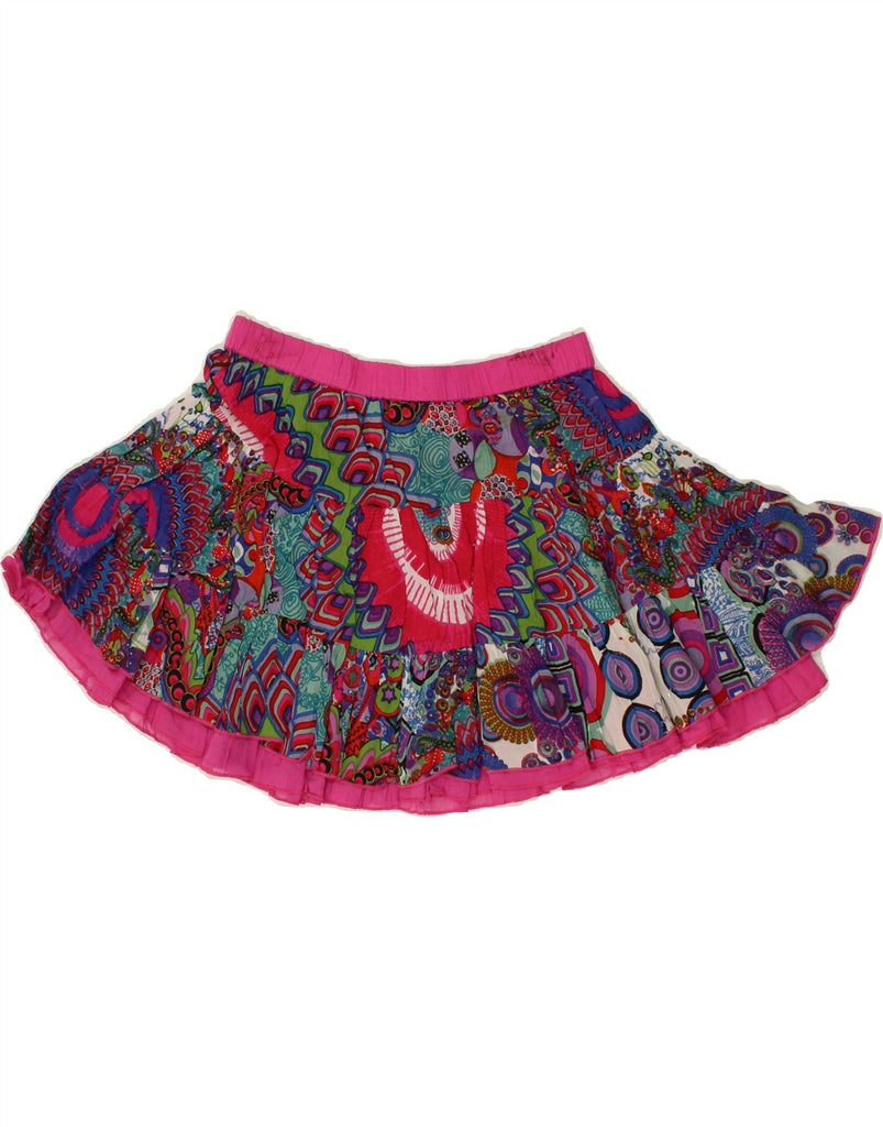 DESIGUAL Girls Graphic A-Line Skirt 9-10 Years W24 Multicoloured Cotton Vintage Desigual and Second-Hand Desigual from Messina Hembry 