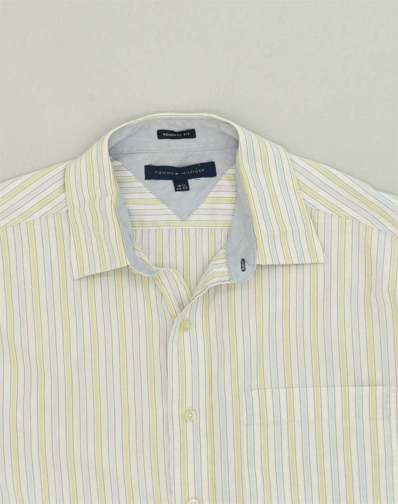 TOMMY HILFIGER Mens Regular Fit Shirt Size 15 1/2 Medium Yellow Striped | Vintage Tommy Hilfiger | Thrift | Second-Hand Tommy Hilfiger | Used Clothing | Messina Hembry 