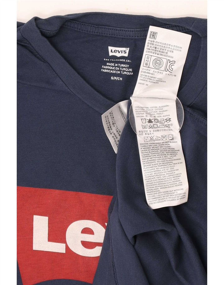 Levi's Mens Graphic T-Shirt Top Small Navy Blue Cotton