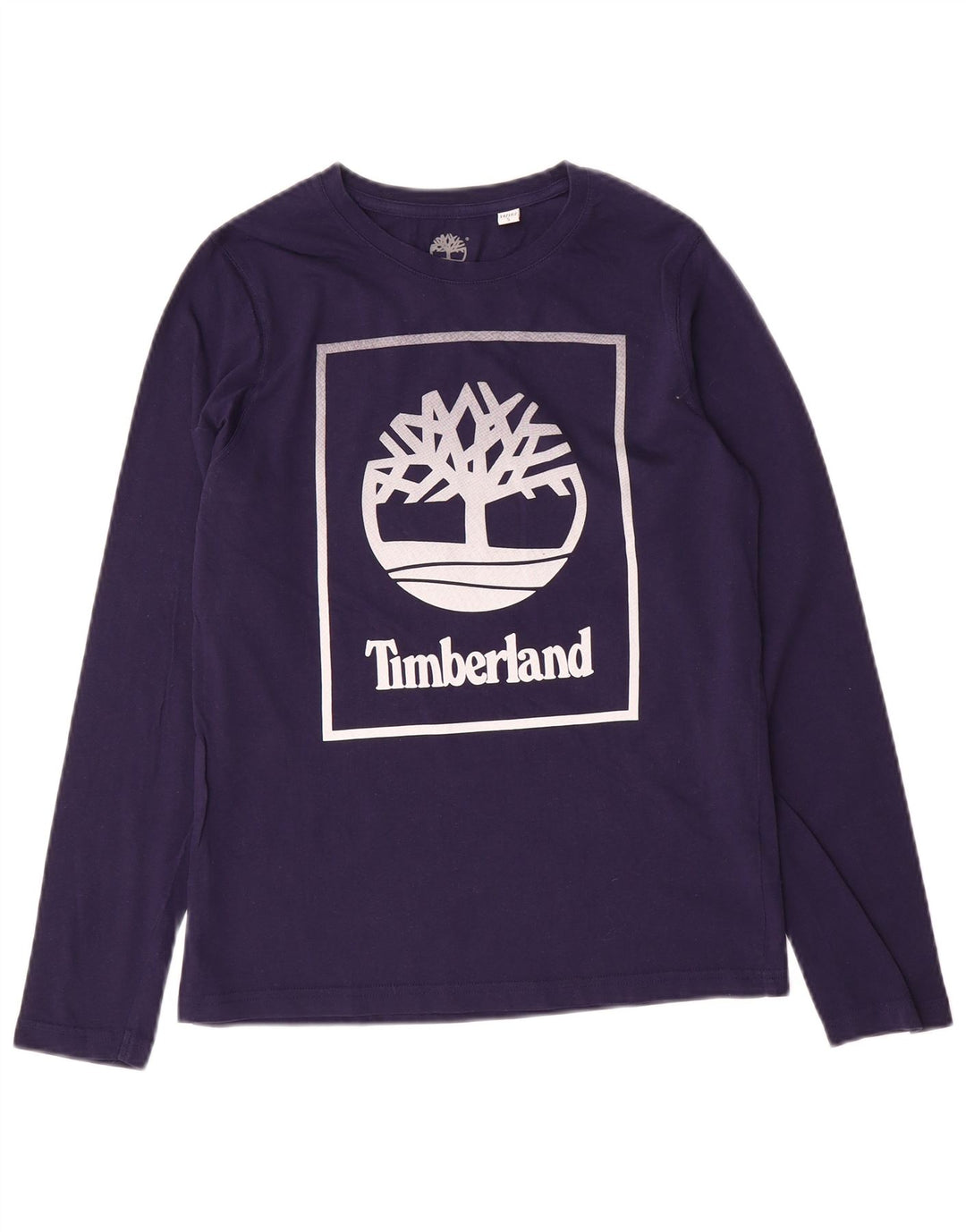 Timberland Boys Graphic Top Long Sleeve 13-14 Years Small Navy Blue Cotton