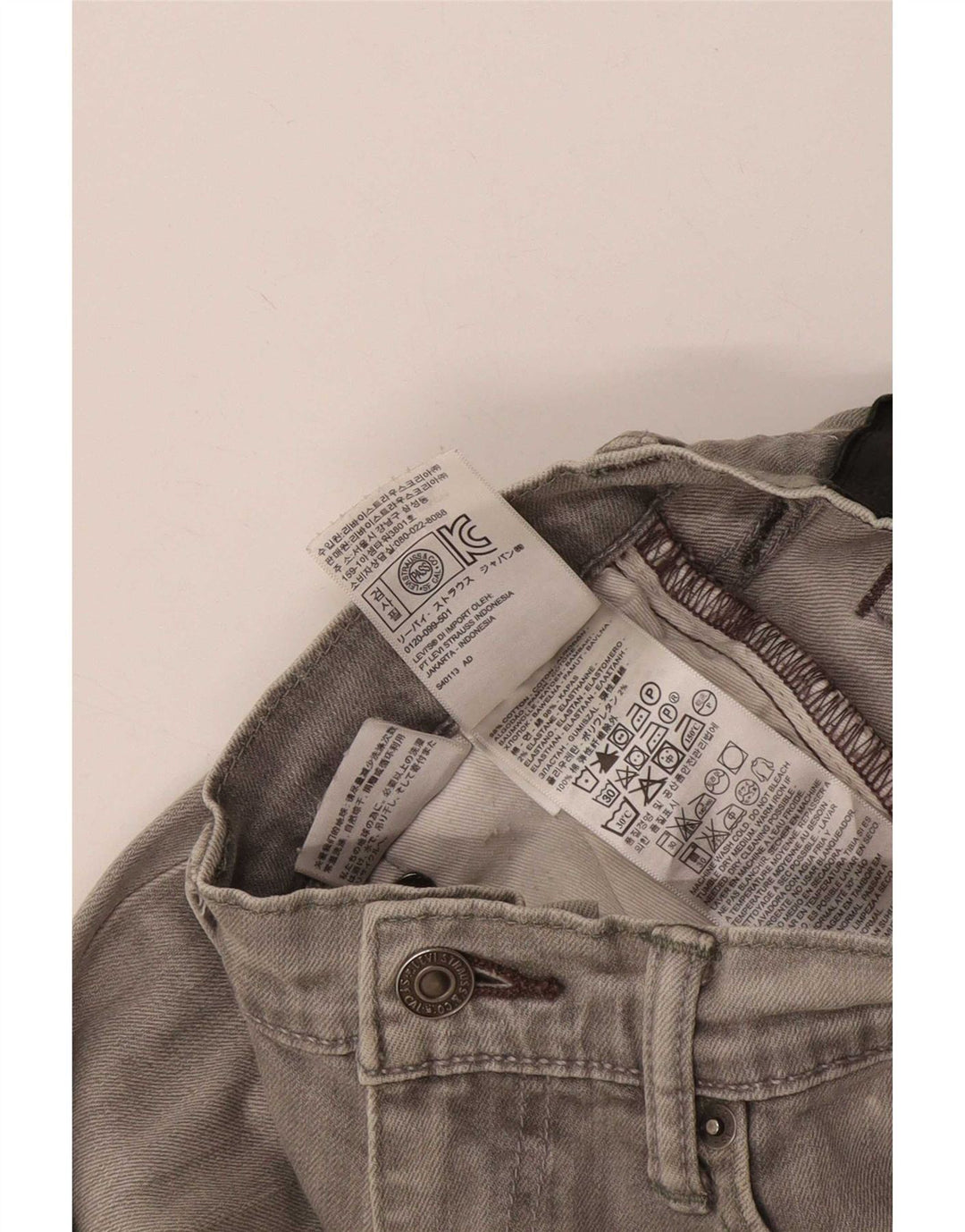 Levi's Womens Skinny Jeans W29 L32 Grey Cotton