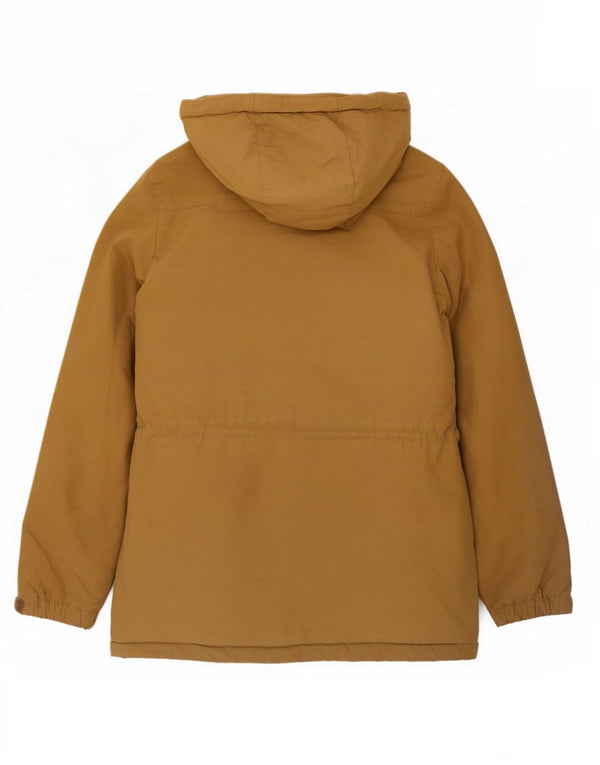 Volcom Mens Hooded Sherpa Parka Jacket UK 36 Small Beige Cotton
