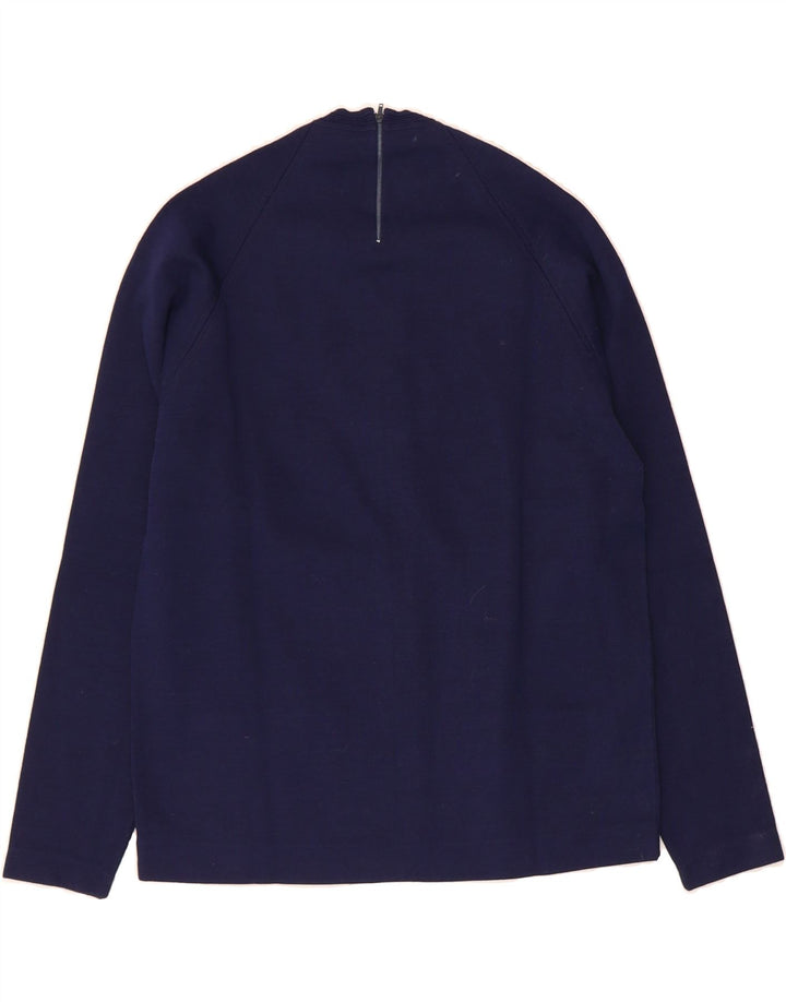 VINTAGE Womens Crew Neck Jumper Sweater UK 14 Medium Navy Blue Vintage Vintage and Second-Hand Vintage from Messina Hembry 