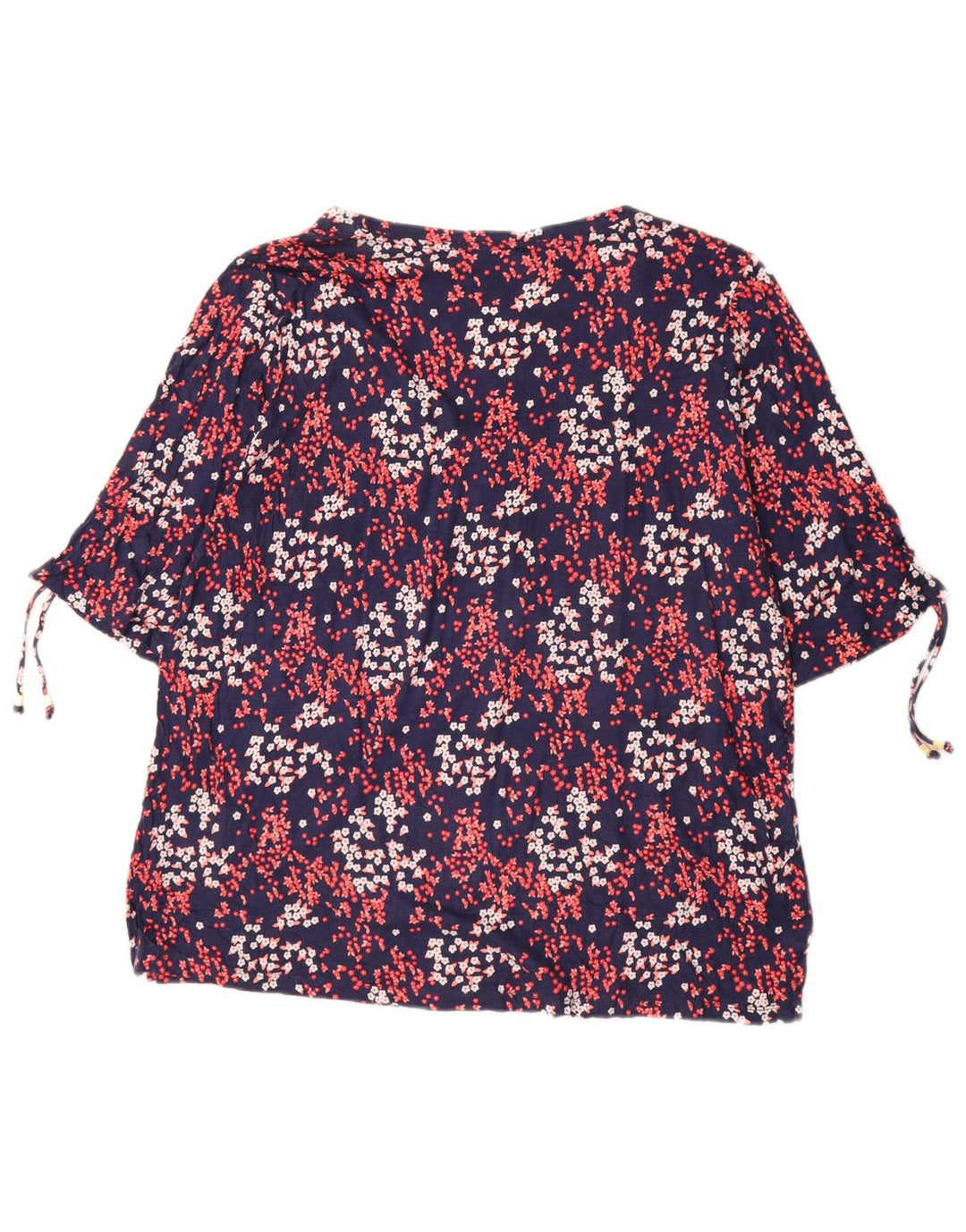 MICHAEL KORS Womens Blouse Top UK 18 XL Navy Blue Floral Synthetic