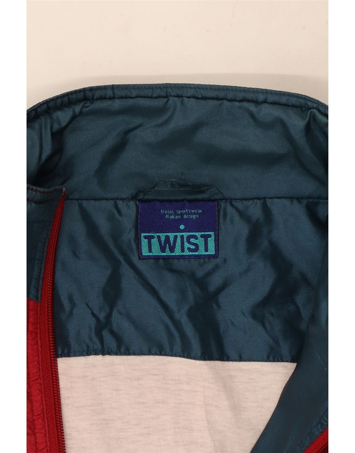 BASIC Mens Tracksuit Top Jacket Large Multicoloured Colourblock