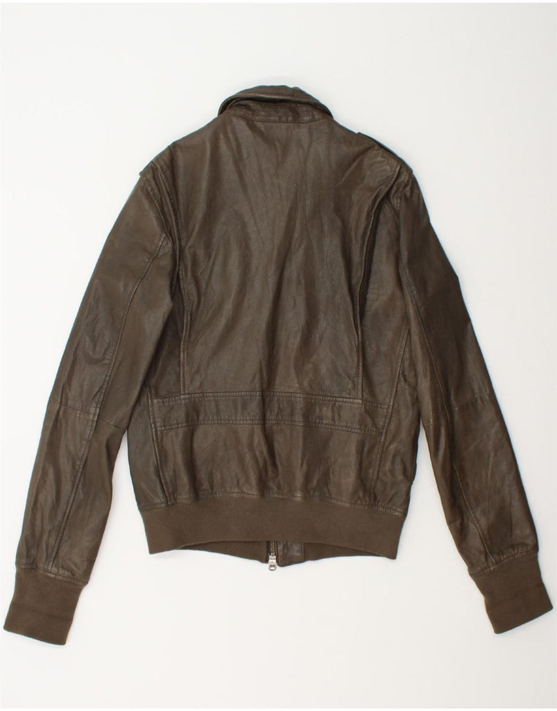 VINTAGE Womens Leather Jacket UK 12 Medium Brown Leather Vintage Vintage and Second-Hand Vintage from Messina Hembry 