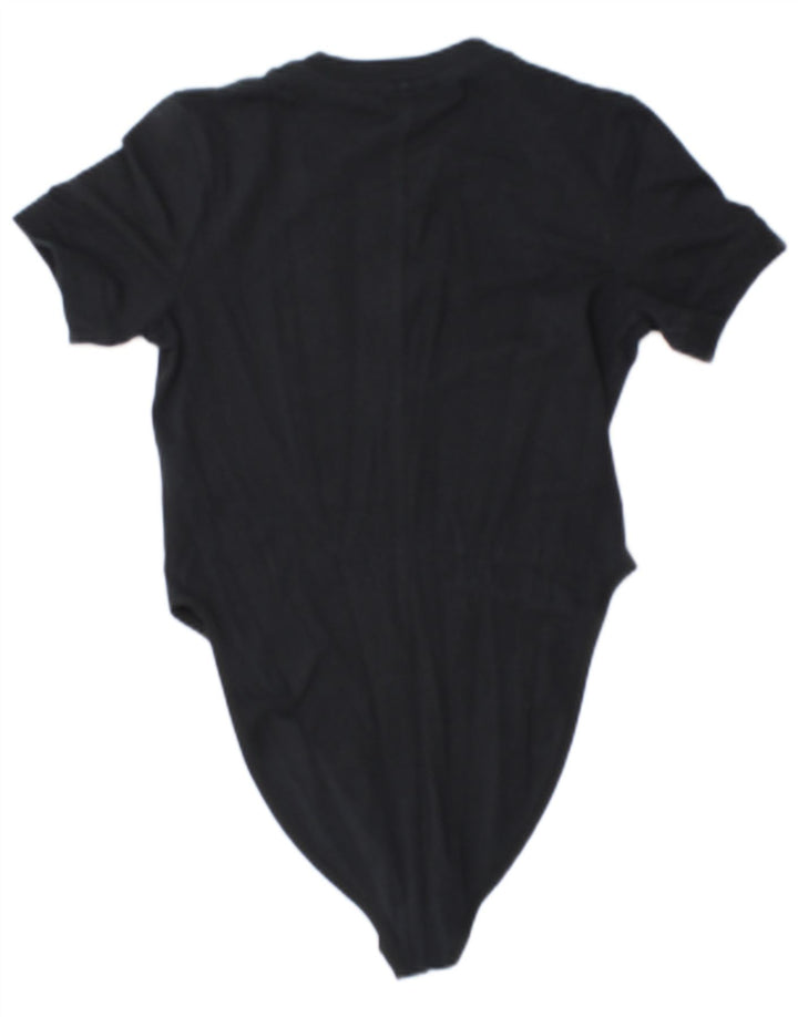 Nike Womens Graphic Bodysuit UK 12 Medium Black Cotton
