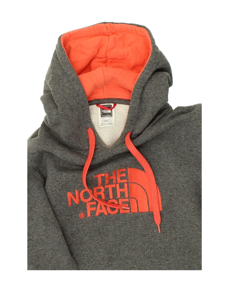 THE NORTH FACE Womens Graphic Hoodie Jumper UK 6 XS Grey Cotton | Vintage The North Face | Thrift | Second-Hand The North Face | Used Clothing | Messina Hembry 