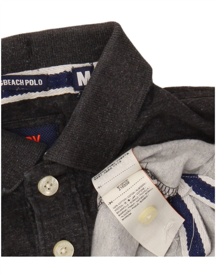 Superdry Mens Polo Shirt Medium Grey Colourblock Cotton